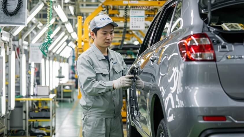 自動車工場で働く期間従業員