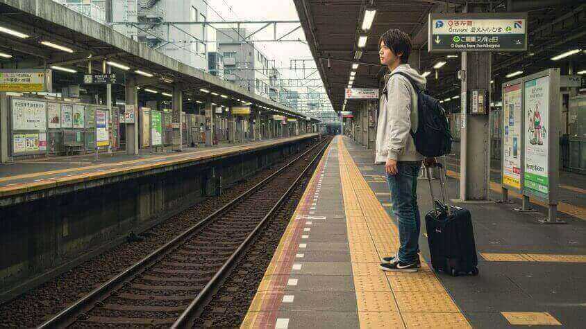 赴任する若者