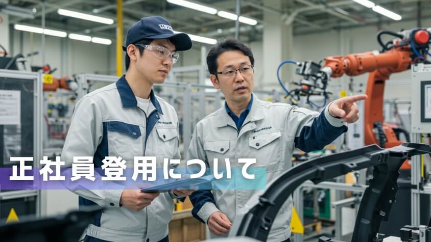 上司から教育を受ける内浜化成の期間従業員