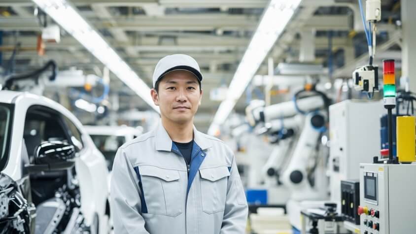 豊田市内の工場で正社員として働く男性